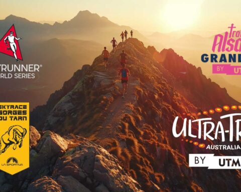 Logos of SKYRACE GORGES DU TARN, Ultra-Trail Australia by UTMB, Trail Alsace Grand Est by UTMB, skyrunner world series